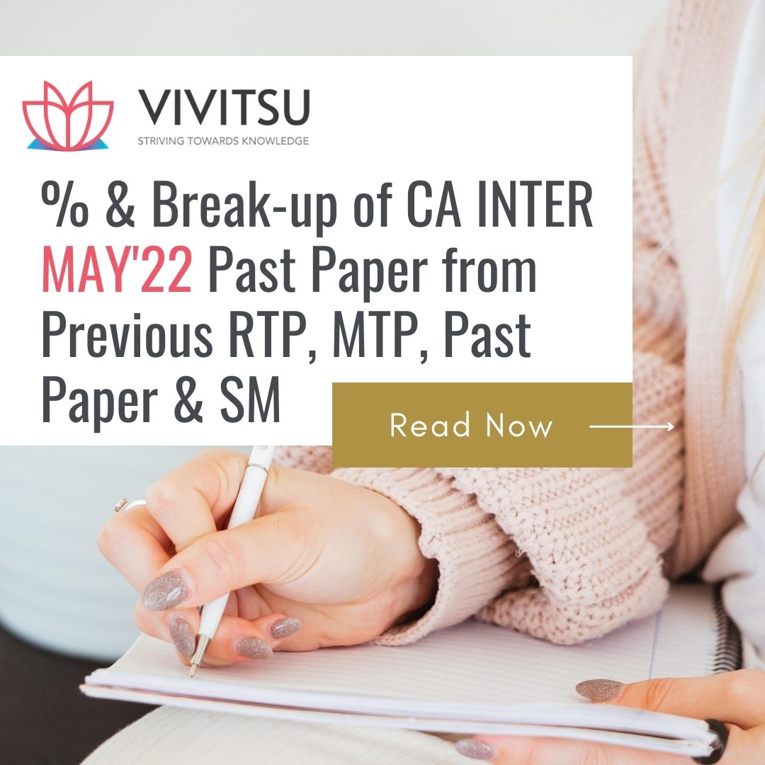 % OF MARKS FROM RTP, MTP, Past Paper & SM in May’22- CA INTER